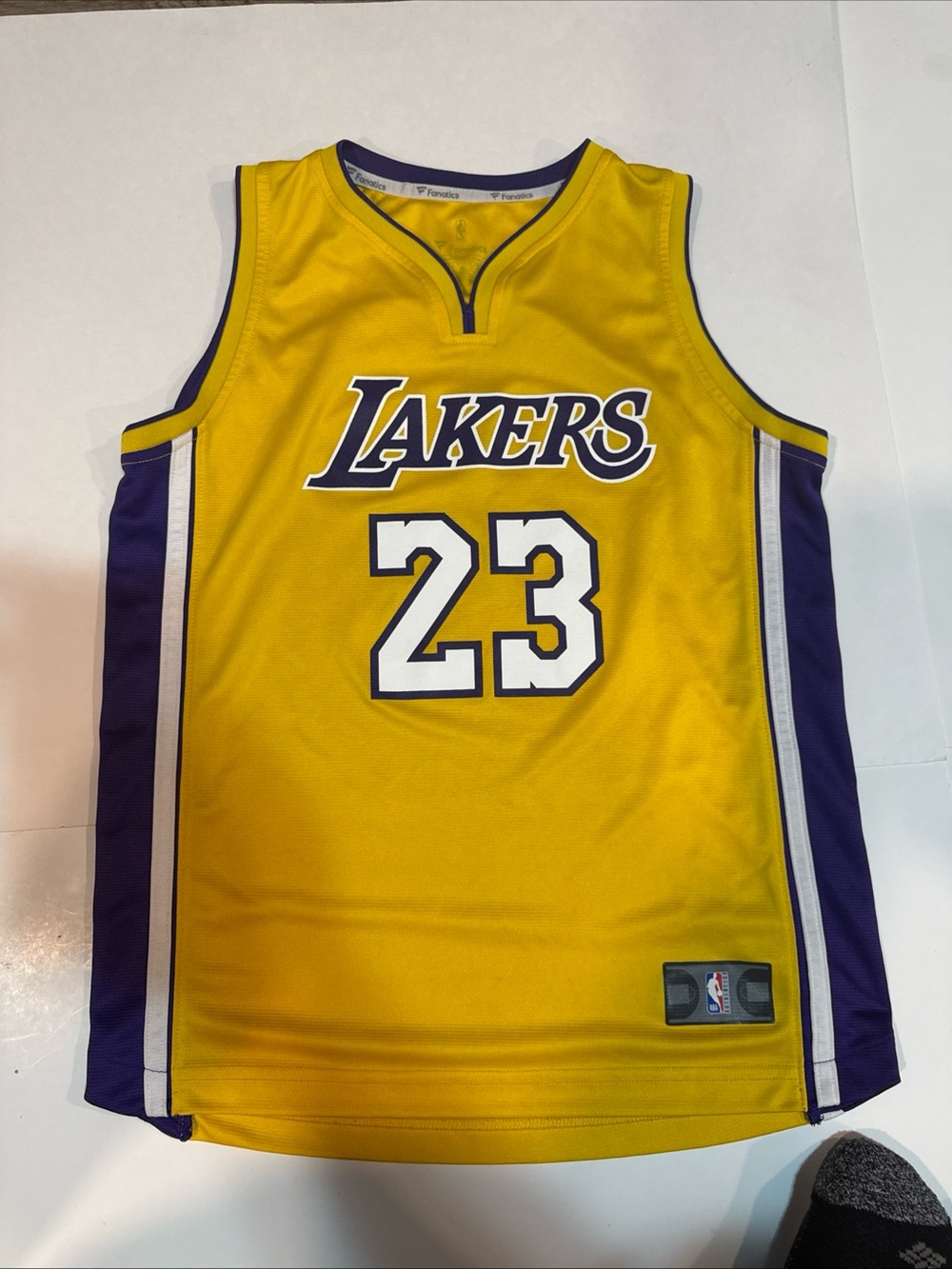 Fanatics Lakers Yellow and Purple #23 Basketball Jersey